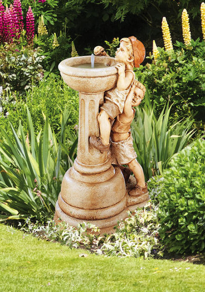 Jack and Jill Children drinking from water fountain classic Henri Statuary